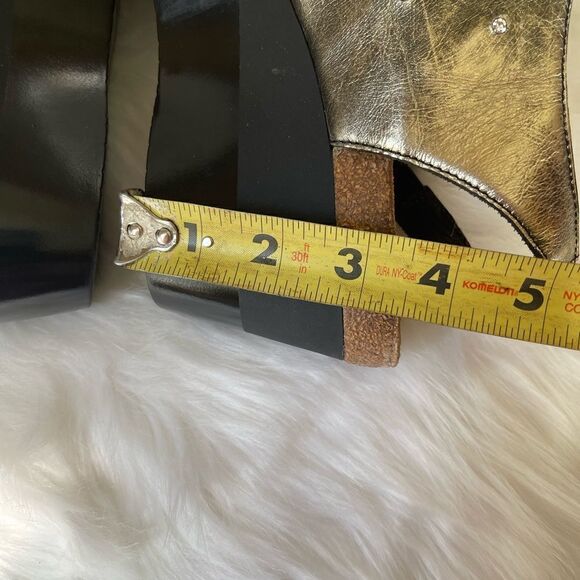 Naot metallic antique bronze wedge straps sandals Rhinestones accent EUR SZ40 - Picture 6 of 14